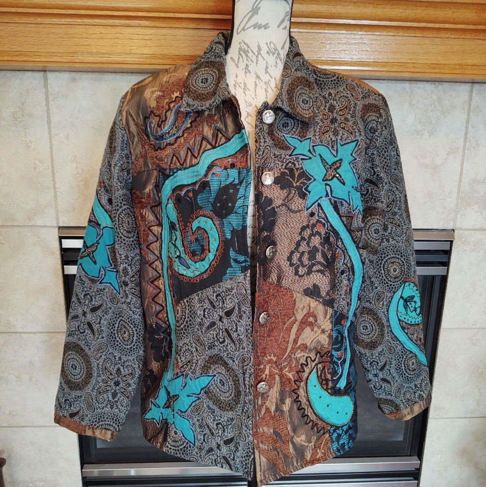 Entice Beaded Large Jacket Blazer! 80s Style!